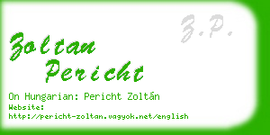 zoltan pericht business card