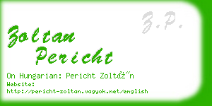 zoltan pericht business card